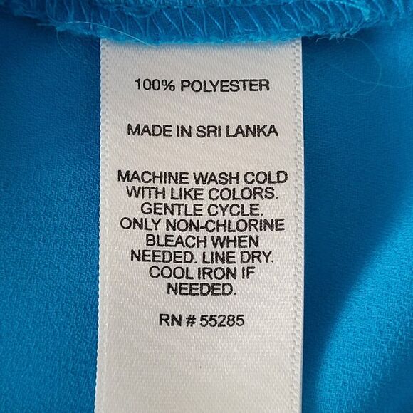 Express X-Small Sleeveless Teal Blouse Collared Button Shirttail Front Pockets - Picture 10 of 10
